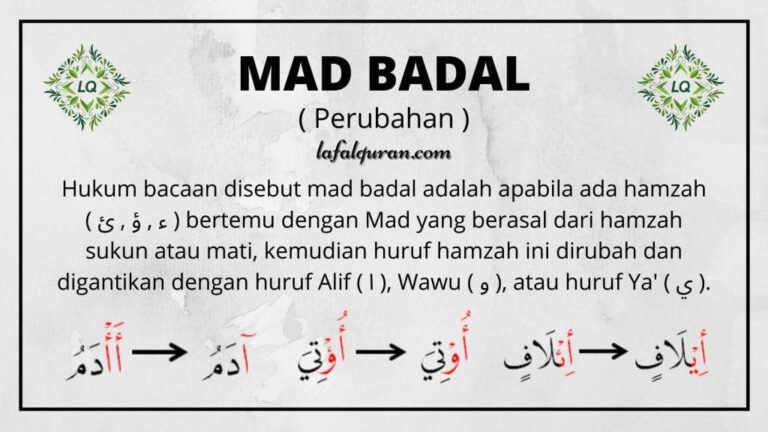 √ Mad Badal adalah: Arti, Contoh Mad Badal dan Hukumnya